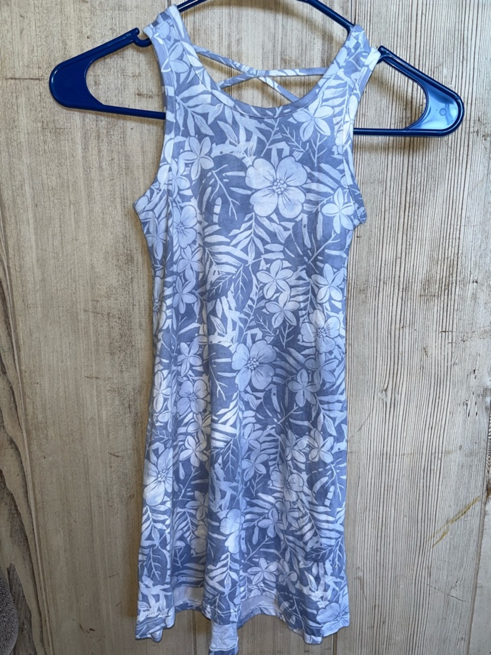 Old Navy Blue and White Floral Tank Dress